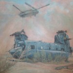 Rendition of downed CH-47D Chinook Transport Chopper from Canadian Forces based near Kandahar, Afghanistan