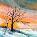 Winterscape, 10x10, encaustic, 2013